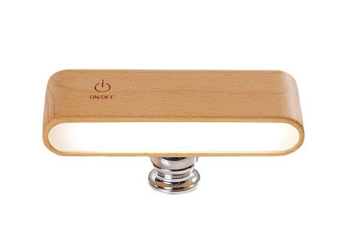 Battery Operated Wall Sconce Wooden Night Light Rotatable Cordless Wall Lamp