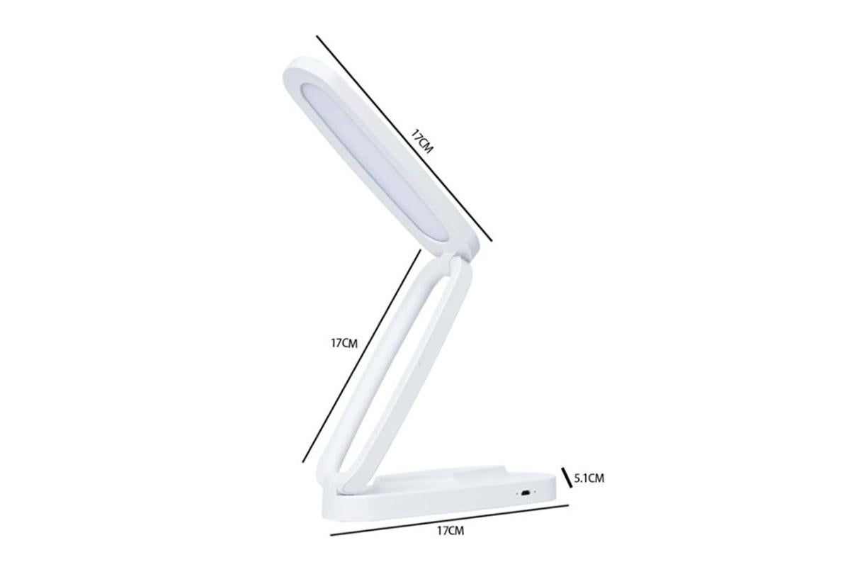 LED Desk Lamp Eye-Caring Foldable Desk Light Touch Control Reading Lamp-White