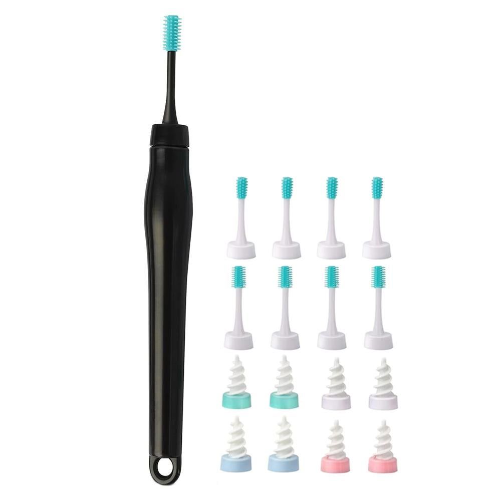 16pcs Ear Wax Remover Tool Reusable Spiral Ear Wax Remover Silicone Ear Cleaner for Adults Kids -Black