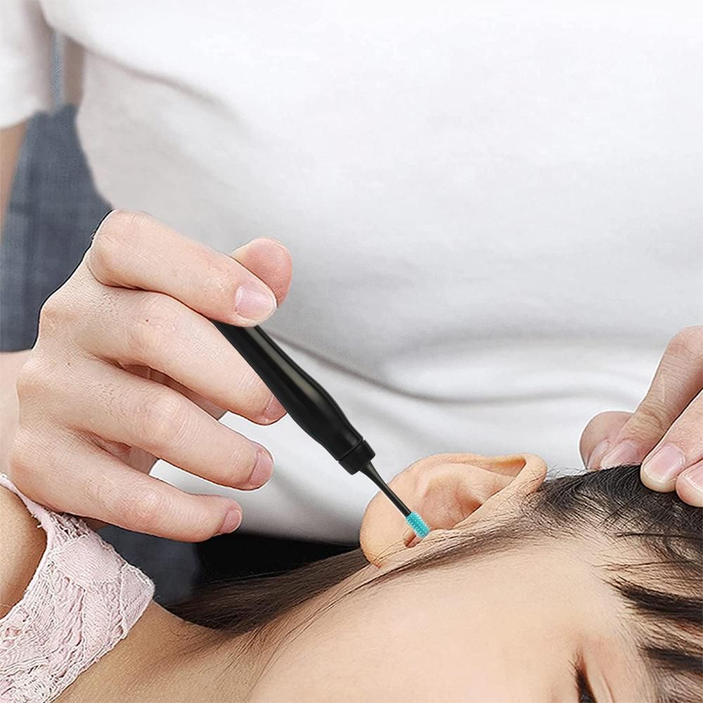 16pcs Ear Wax Remover Tool Reusable Spiral Ear Wax Remover Silicone Ear Cleaner for Adults Kids -Black