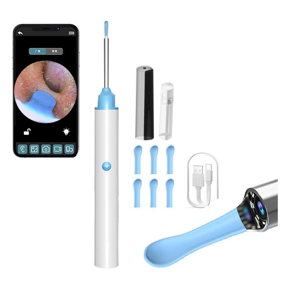 2pcs Ear Wax Removal Visual Ear Cleaner Tool Kit Ear Cleaning Scope Set-White