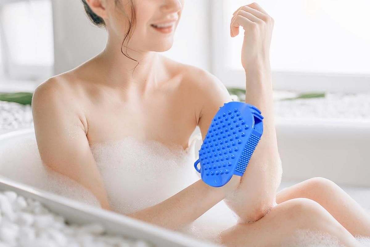 2Pcs Roller Ball Massager Glove Lymphatic Massage Muscle Release for Back-Blue