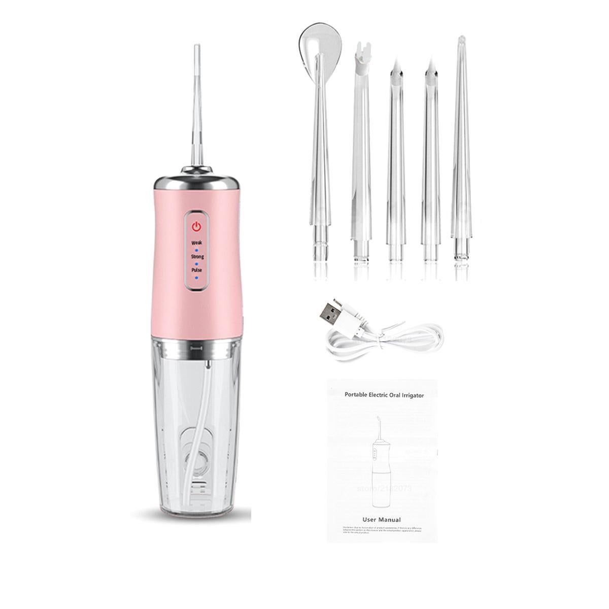 2pcs Water Dental Flosser Electric Water Cordless Cordless Teeth Cleaner for Home Travel -Green and Pink