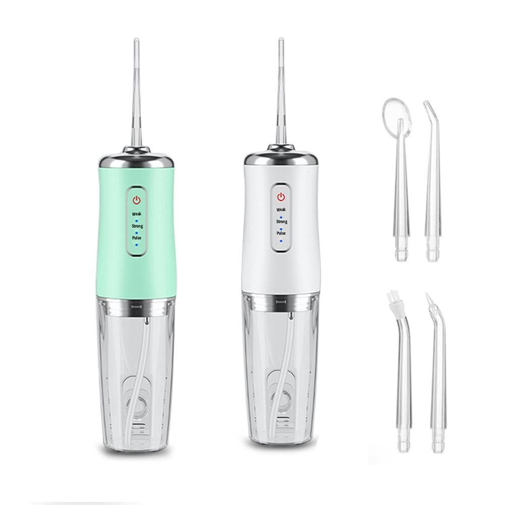 2pcs Water Dental Flosser Electric Water Cordless Cordless Teeth Cleaner for Home Travel -Green and Pink