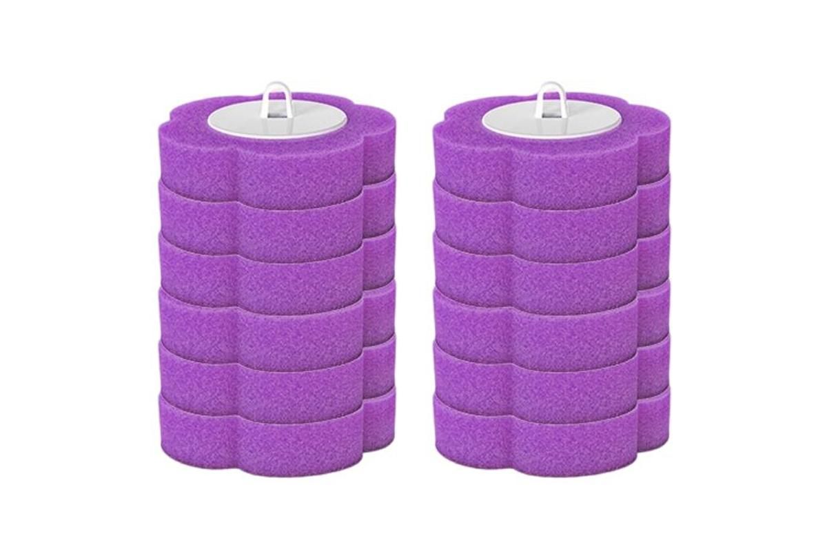 12pcs Toilet Replacement Brush Heads Toilet Bowl Cleaning Kit-Purple head