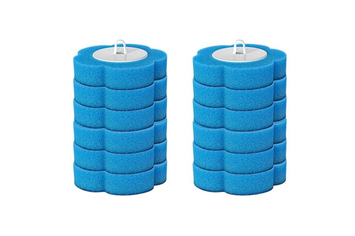 12pcs Toilet Replacement Brush Heads Toilet Bowl Cleaning Kit-Blue head