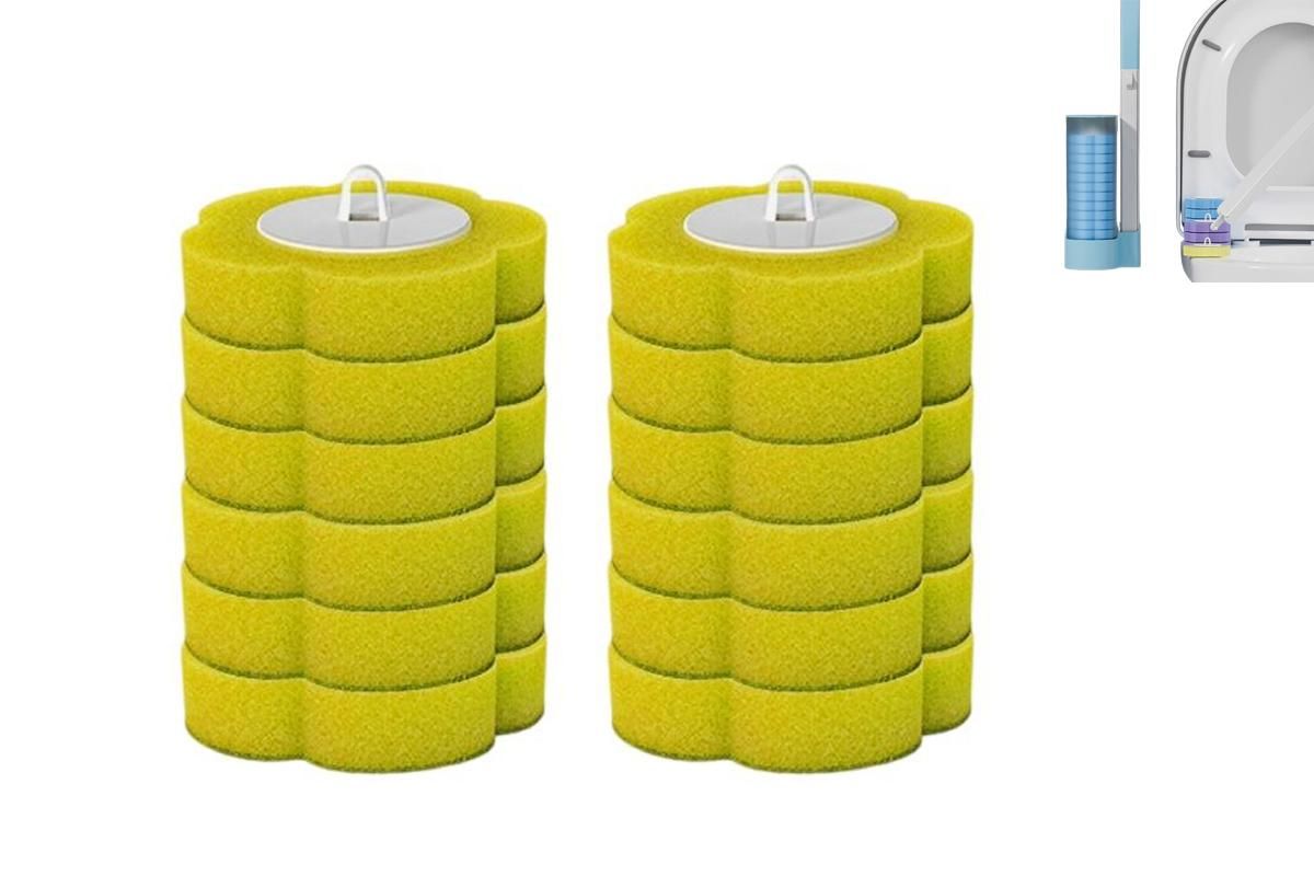12pcs Toilet Replacement Brush Heads Toilet Bowl Cleaning Kit-Blue head