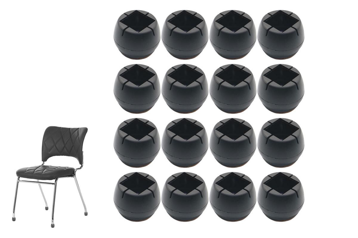 16pcs Chair Leg Floor Protectors Soft Silicone Round Covers with Glide Pads-Round
