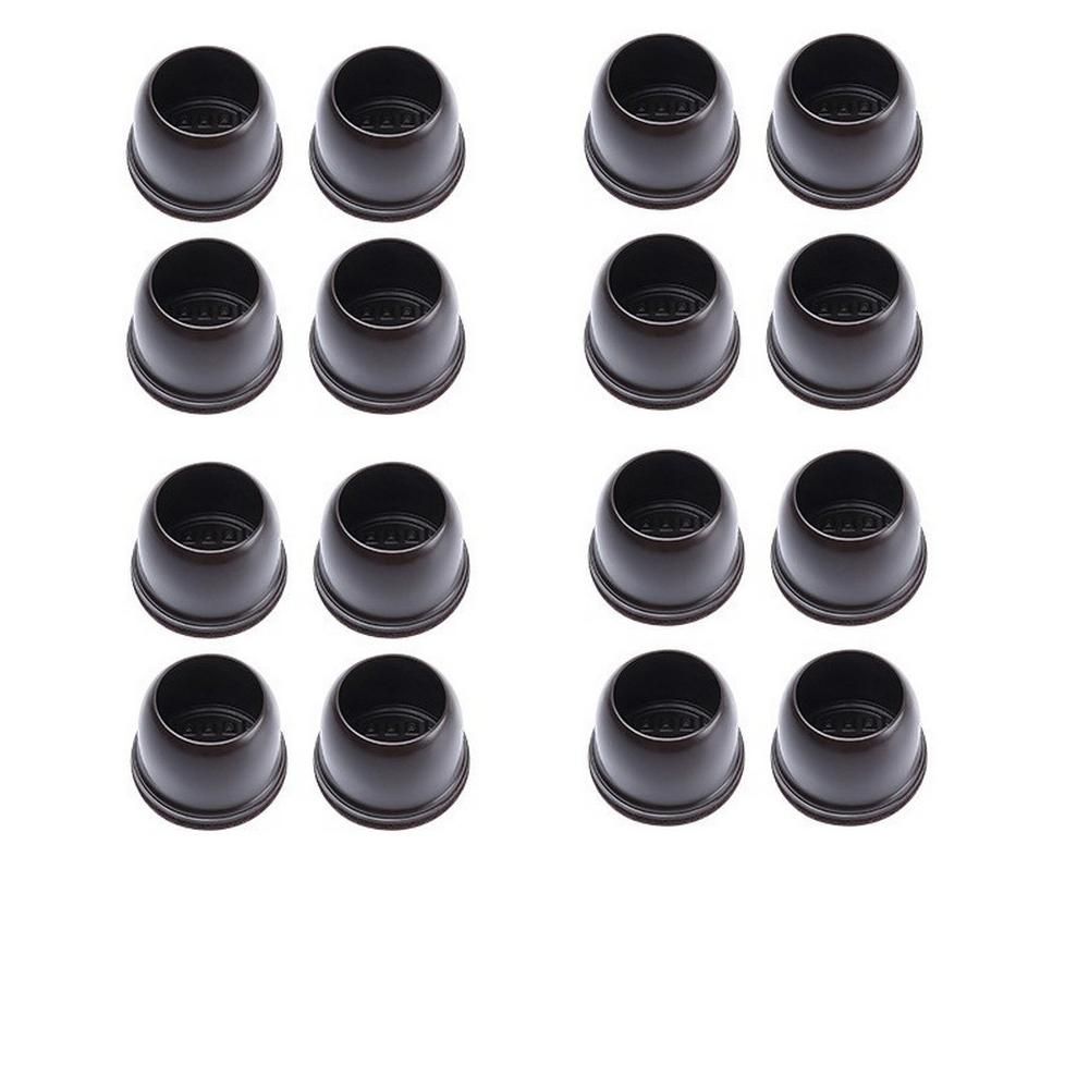 16pcs Silicone Chair Leg Floor Protectors Furniture Leg Feet Cup for Hardwood Floors with Wrapped Felt -Round brown