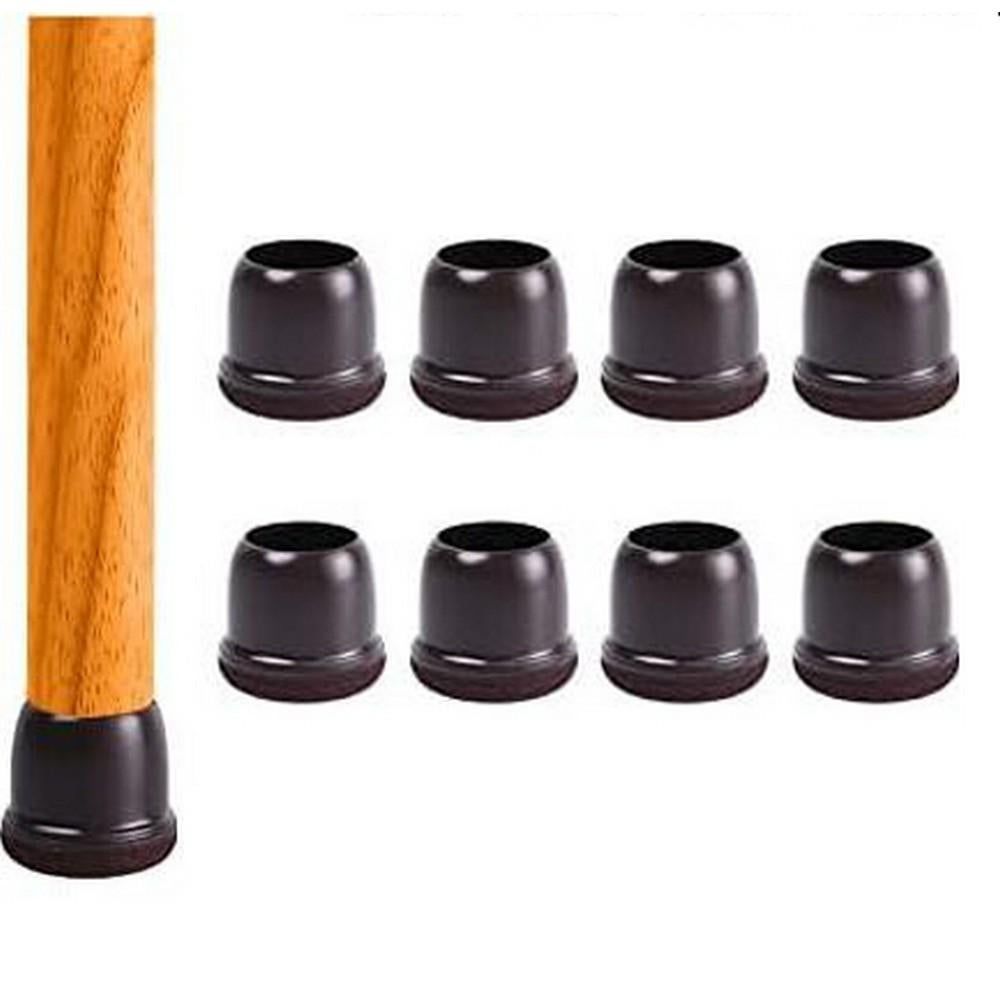 16pcs Silicone Chair Leg Floor Protectors Furniture Leg Feet Cup for Hardwood Floors with Wrapped Felt -Round brown
