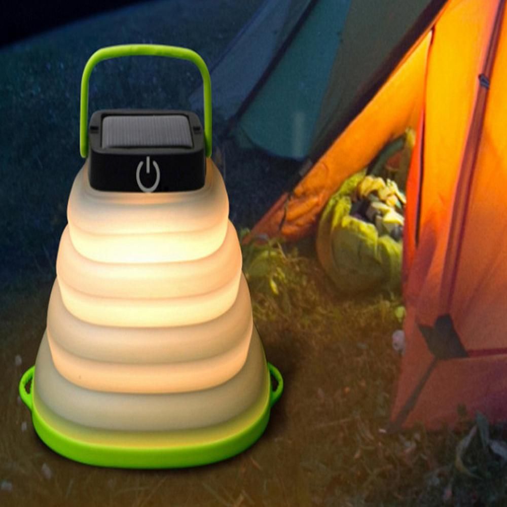 2Pcs Collapsiable Solar Lamp -Black and Green