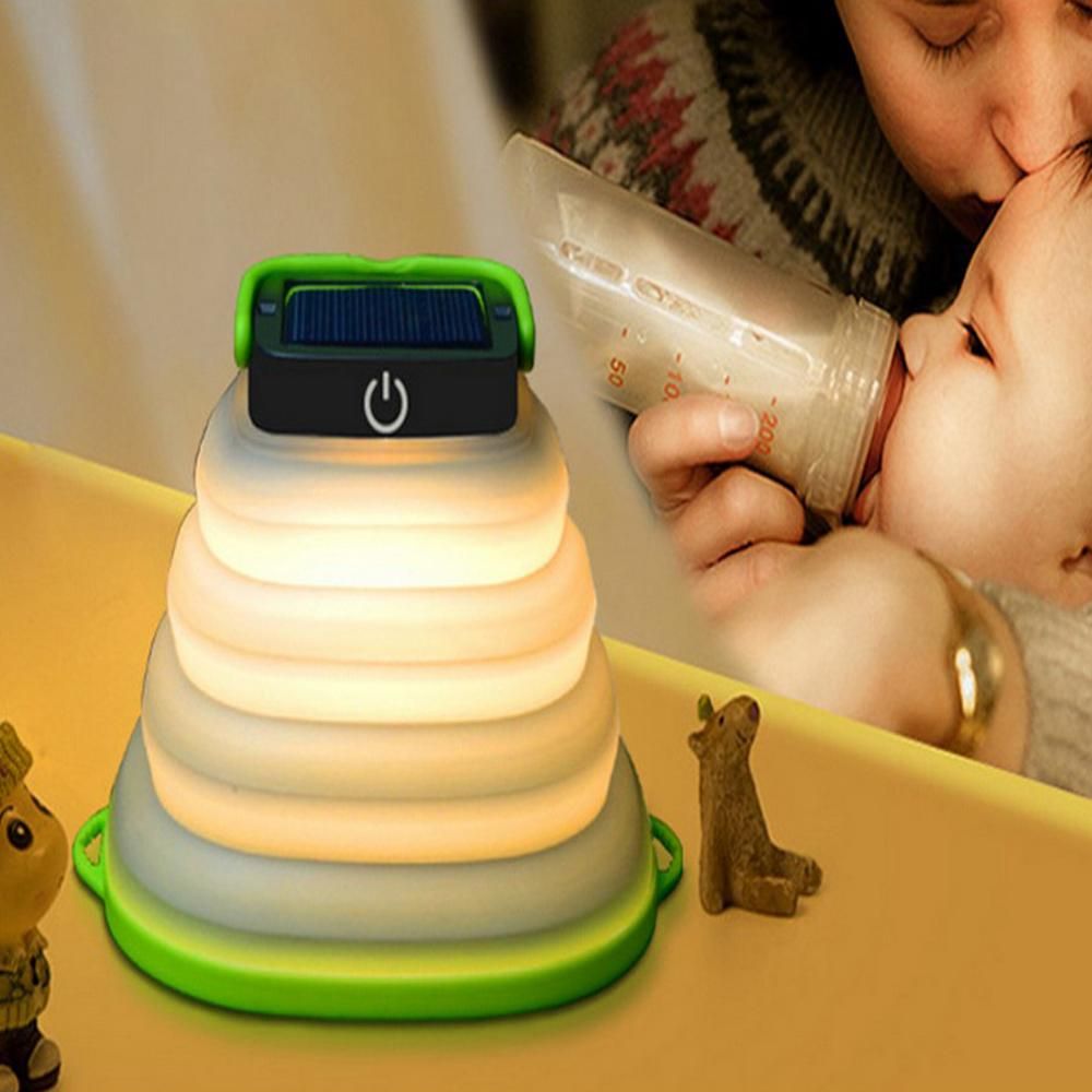 2Pcs Collapsiable Solar Lamp -Black and Green