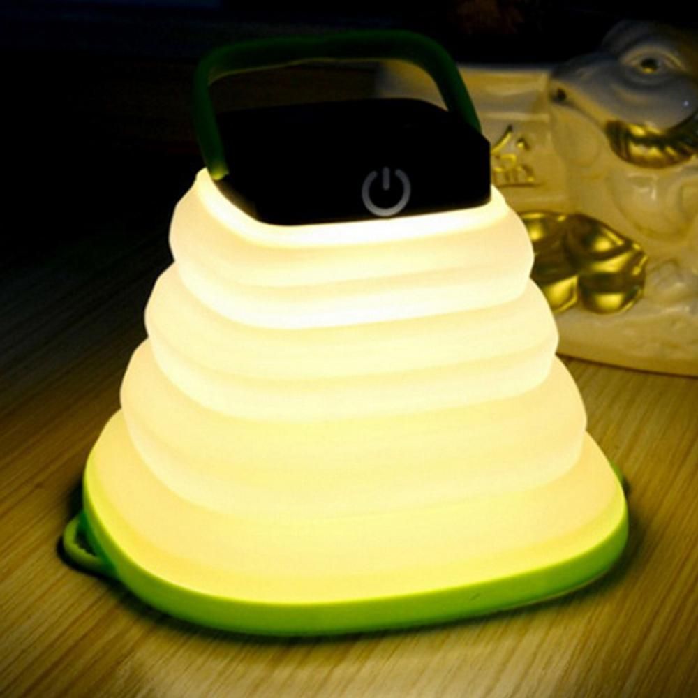 2Pcs Collapsiable Solar Lamp -Black and Green