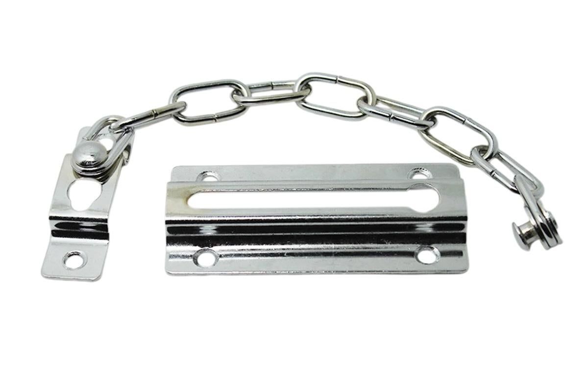 2Pcs Door Security Chain Lock Door Chain Lock with 12 Screws for Wood Door-Silver