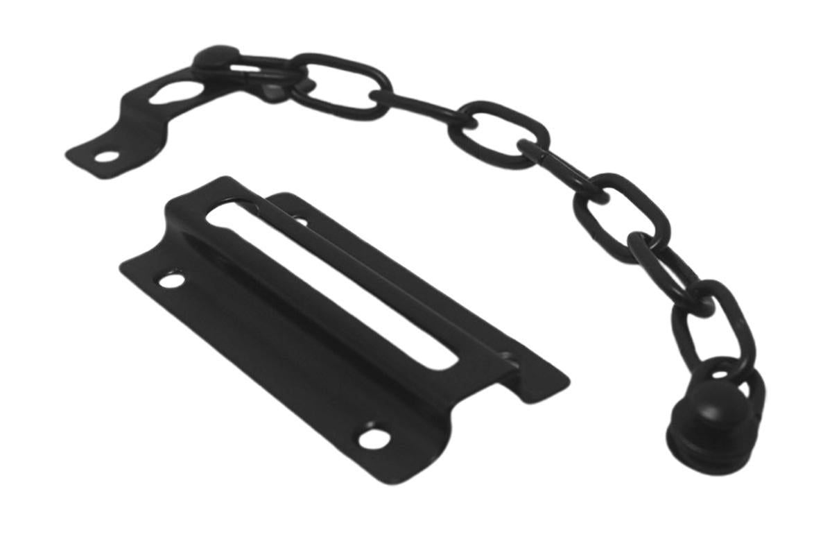 2Pcs Door Security Chain Lock Door Chain Lock with 12 Screws for Wood Door-Black