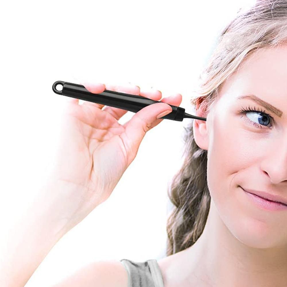 32pcs Ear Wax Remover Tool Reusable Spiral Ear Wax Remover Silicone Ear Cleaner for Adults Kids -Black and white