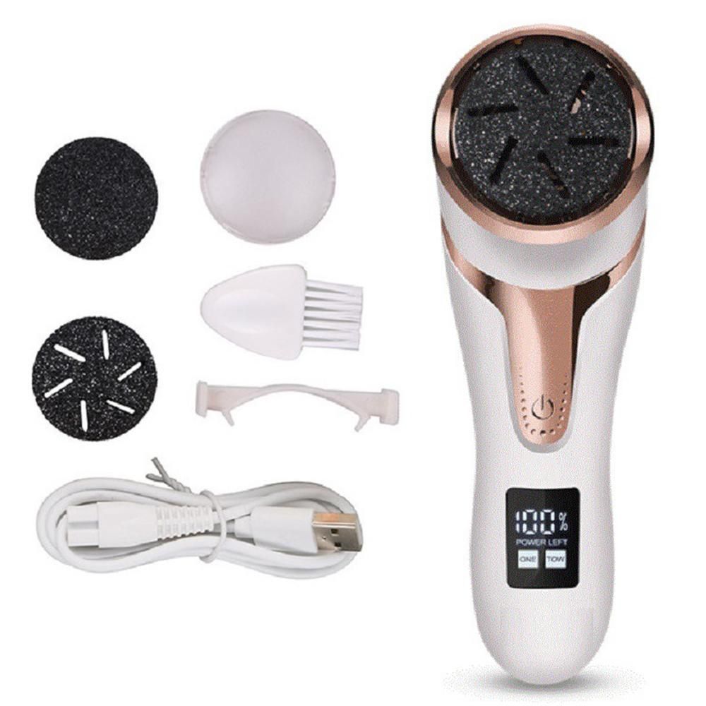 Electric Callus Remover for Feet Water-resistant 2 Speeds Pedicure Kit -White and 12pcs kit