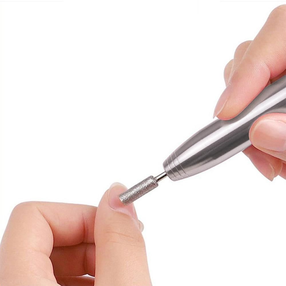 Electric Nail Drill Kit Cordless Nail Drill Portable USB Rechargeable Manicure Pedicure Tools for Acrylic Gel Nails -Silver
