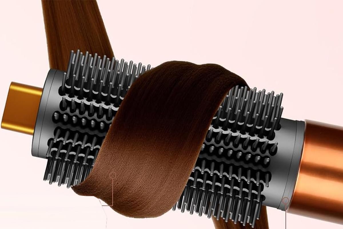 Large Round Volumizing Brush Attachment Compatible with Dyson Airwrap HS01/05/08-Gold