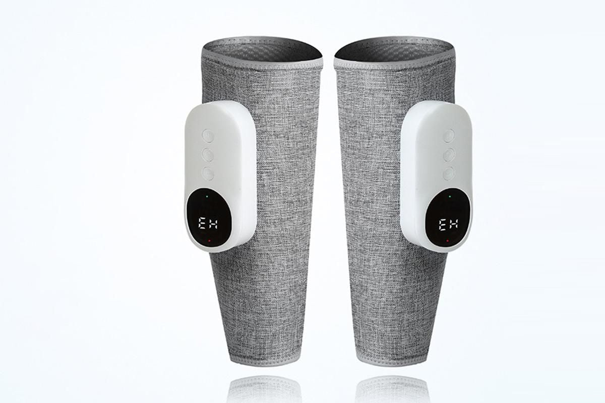 Leg Massager Muscles Relax Heated Air Compression Foot Massage for Calf Blood Circulation-Grey