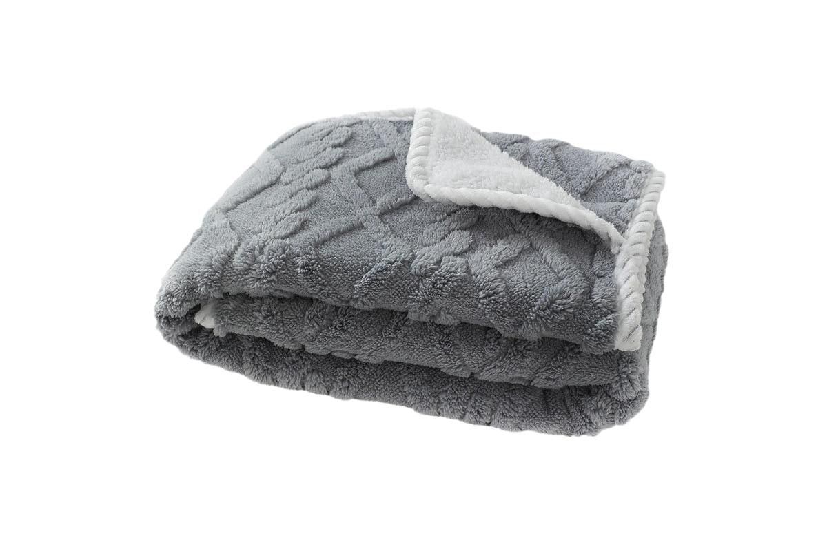 2pcs Pet Blanket for Couch Protection Water Resistance Cats Dogs Blanket for Furniture Protector-Grey M