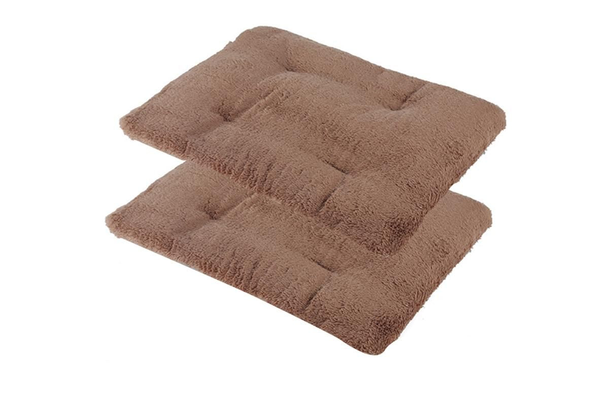 2Pcs Pet Blanket Self-Heating Bed Pad Cat Dog Self-Warming Cushion-Khaki XL