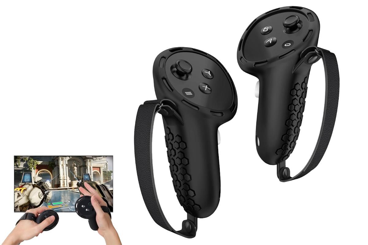 2pcs Controller Grips Protector Cover VR Touch Protector Accessories Compatible with Meta Quest 3-White