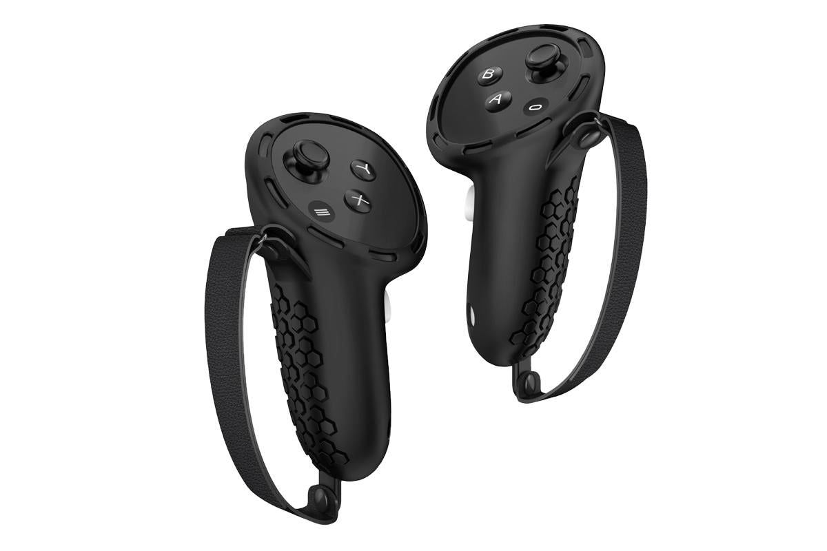 2pcs Controller Grips Protector Cover VR Touch Protector Accessories Compatible with Meta Quest 3-Black