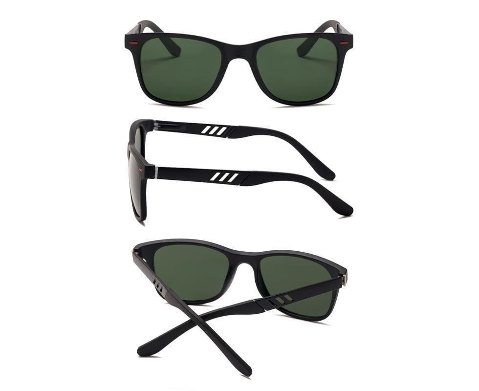 New Fashion Men Women Polarized Sunglasses Aluminum Magnesium Sring Hinged Legs TAC Lens TR Frame Driving Shades - Black Grey