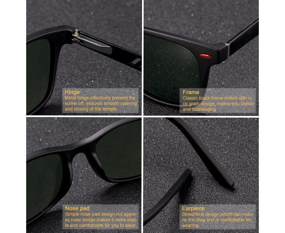 New Fashion Men Women Polarized Sunglasses Aluminum Magnesium Sring Hinged Legs TAC Lens TR Frame Driving Shades - Black Grey