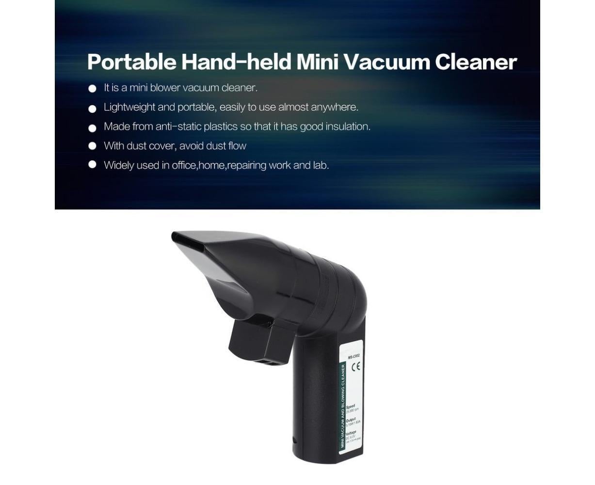 25000rpm Mini Blower Vacuum Cleaner Cleaning Tool for PC Keyboard Laptop Printer - Black