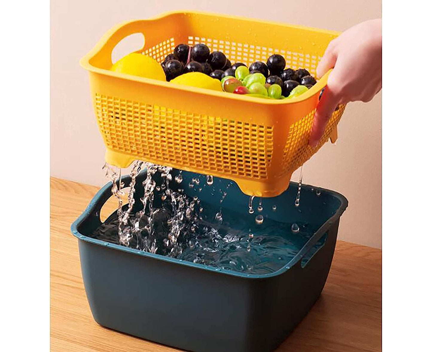 Kitchen Strainer Set - Double-Layer Plastic - Detachable