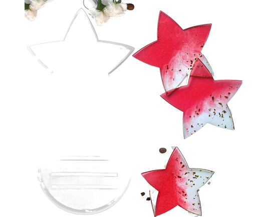 1 Set Star Shape Coaster Mold - Transparent