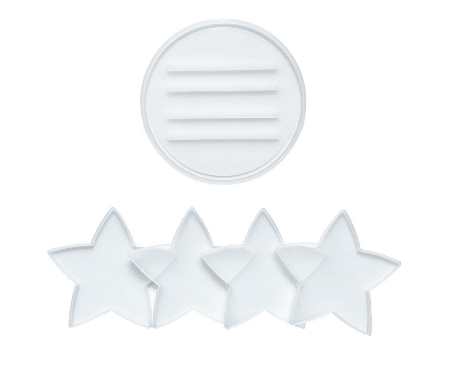 1 Set Star Shape Coaster Mold - Transparent