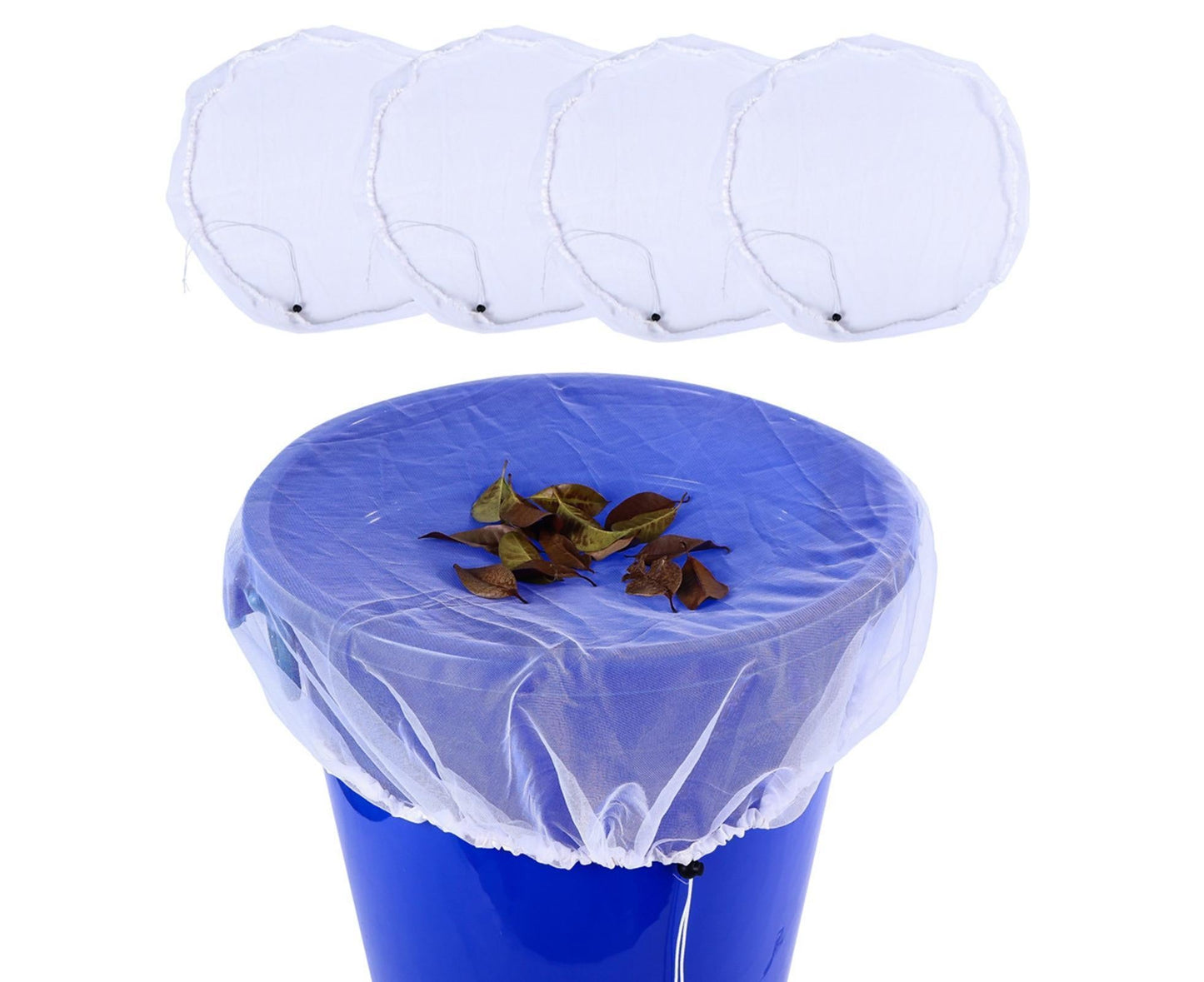 2Pcs Mesh Rain Barrel Cover - White