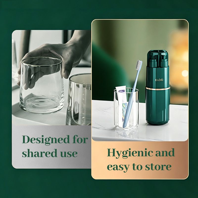 8-in-1 Portable Travel Toiletry Organizer Cup, Travel-Sized Toiletry Set for Business Trips and Vacations, Multifunctional All-in-One Travel Essential - White