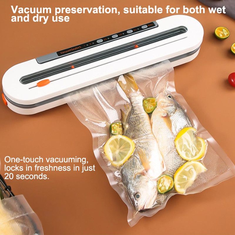 Home Vacuum Sealer, All-in-One Automatic Food Preservation Machine for Dry and Wet Items, 30cm Extended Sealing Vacuum Packer, One-Touch Vacuuming to Prevent Odor Transfer and Leaks, Compatible with External Vacuuming, Spot Vacuuming, Dry, and Wet Modes—W