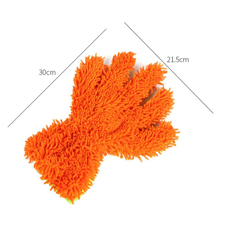 Double-Sided Chenille Car Wash Gloves, Paint-Safe Coral Fleece Car Cleaning Gloves, Five-Finger Design, Absorbs Water and Removes Dirt Easily, Car Cleaning Tools, Home and Car Cleaning Tools - Purple