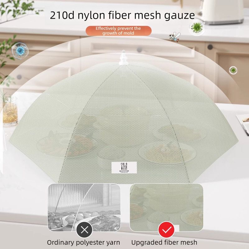 Foldable Mosquito-Proof Food Cover, Household Fly Screen, Fine-Mesh Breathable Dining Table Cover - Round