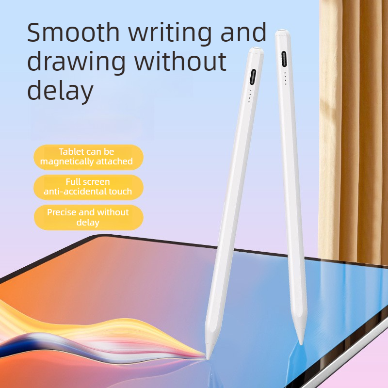 Magnetic iPad Capacitive Stylus, Compatible with Apple Tablets, Replaceable Tip Drawing Stylus - White