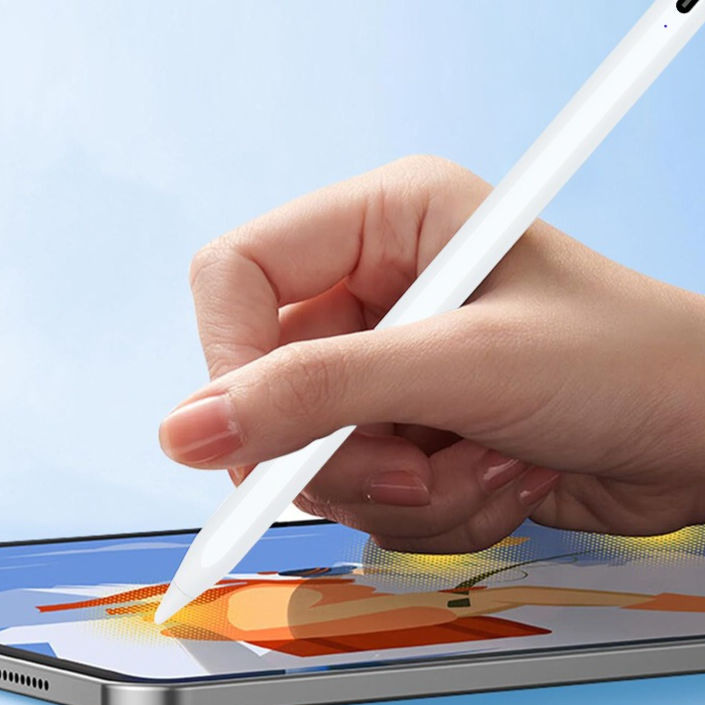 Magnetic iPad Capacitive Stylus, Compatible with Apple Tablets, Replaceable Tip Drawing Stylus - White