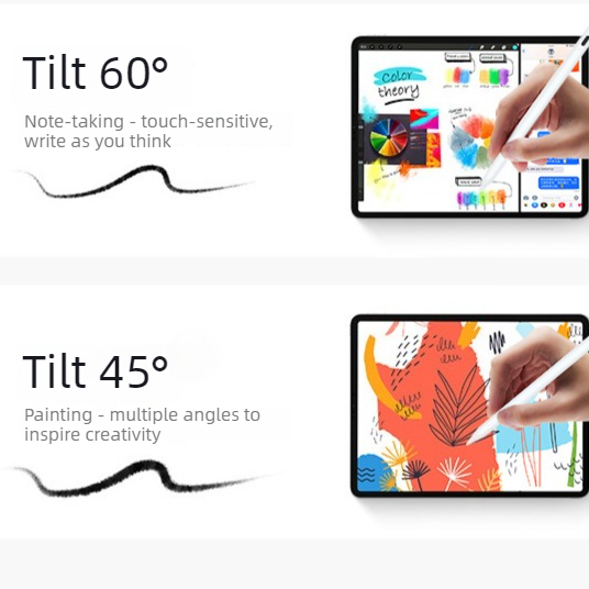 Magnetic iPad Capacitive Stylus, Compatible with Apple Tablets,  Replaceable Tip Drawing and Handwriting Stylus—3 Tips—White