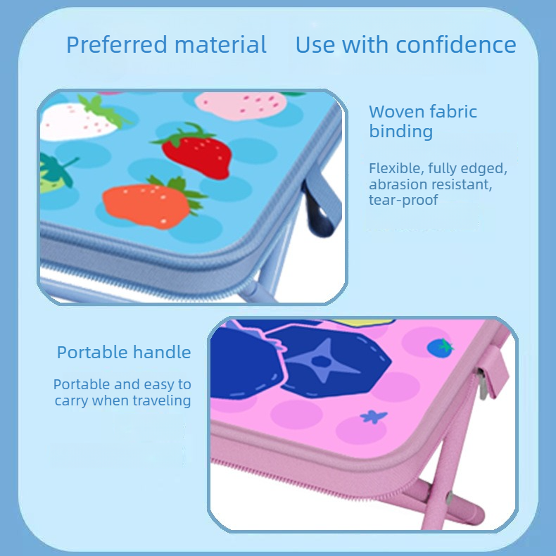 Portable folding camping chair,  versatile folding chair for outdoor fishing, waiting in line, and picnics - Colorful Strawberry Pattern