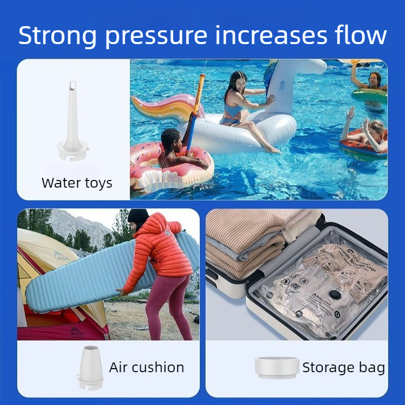 Outdoor Camping Digital Electric Air Pump, 5200mAh Built-in Battery, for Air Mattresses and Swim Rings - Orange