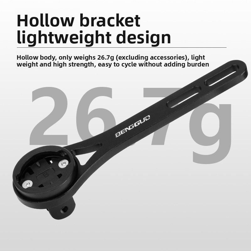 Lightweight Bike Computer Mount, One-Piece Extension Mount, Aluminum Alloy Cycling Mount - Black