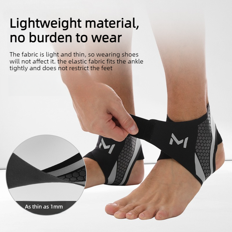 2-Pack Adjustable Compression Ankle Braces, Lightweight and Twist-Resistant - Gray