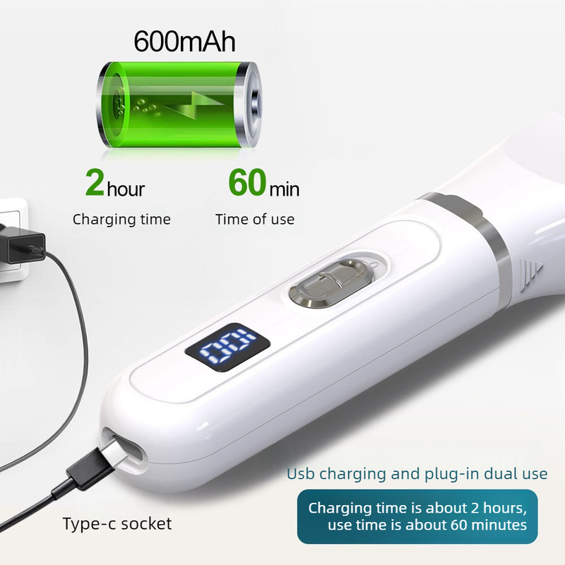 4-in-1 Pet Electric Clipper, Cat and Dog Hair Trimmer and Nail Grinder, Pet Grooming Supplies - White