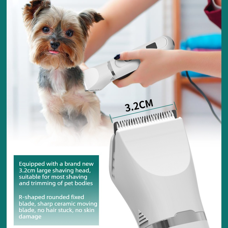 4-in-1 Pet Electric Clipper, Cat and Dog Hair Trimmer and Nail Grinder, Pet Grooming Supplies - White