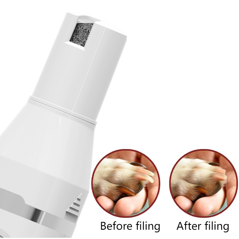 4-in-1 Pet Electric Clipper, Cat and Dog Hair Trimmer and Nail Grinder, Pet Grooming Supplies - White