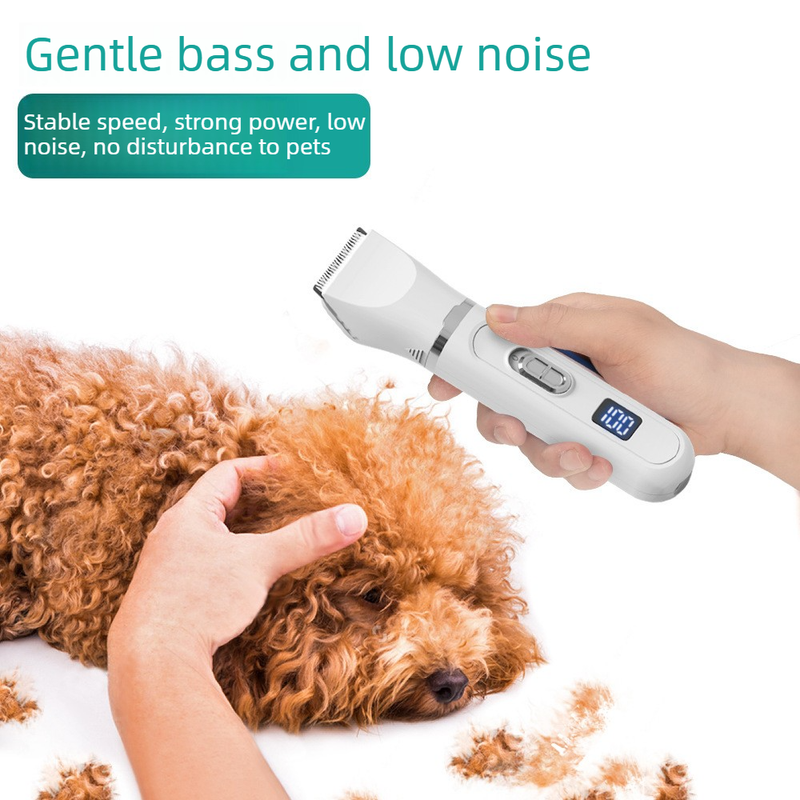 4-in-1 Pet Electric Clipper, Cat and Dog Hair Trimmer and Nail Grinder, Pet Grooming Supplies - Pink